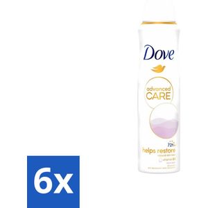 Dove - Deodorant - Spray Clean Touch - Zachte geur en verzorging - 150 ml - Voordeelverpakking - 6 stuks