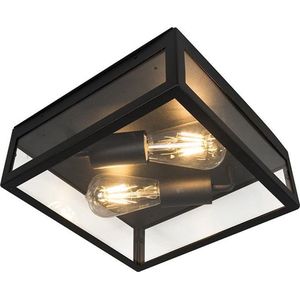 QAZQA rotterdam - Moderne Wandlamp voor buiten - 2 lichts - H 280 mm - Zwart - Buitenverlichting
