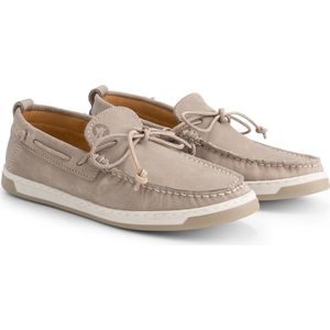 Travelin' Falmouth Dames - Leren Moccasins met veter - Bootschoenen - Instappers - Grijs Leer - Maat 39