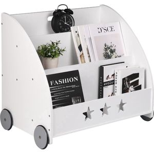 Bolt Edge Opbergkast - Wit - Boekenkast - Kinderkamer - Speelgoedkast - Boekenrek - Hout