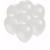 Kleine metallic witte ballonnen 75 stuks - Feestartikelen en versieringen in het wit