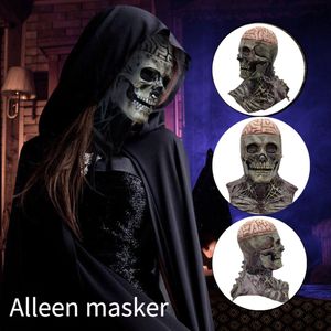 Halloween masker - Bewegende mond - horror schedel masker - hoofddeksel skelet - volledig hoofd bot latex masker