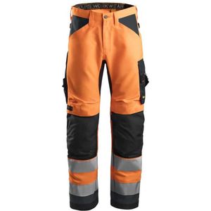 Snickers 6331 AllroundWork, High-Vis Werkbroek+, Klasse 2 - Oranje, High Visibility/Staal Grijs - 48