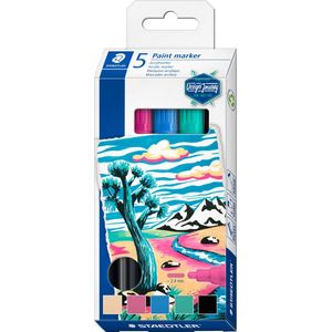 STAEDTLER Lumocolor paint marker set 5 kleuren