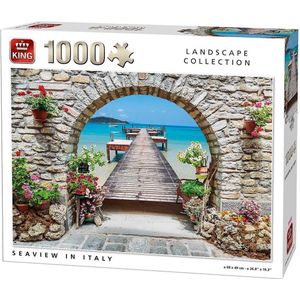 Seaview in Italie - Legpuzzel Landschap  1000 Stukjes  68 x 49 cm Volwassenen en Jongeren