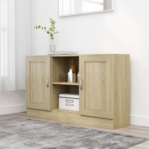 The Living Store Dressoir Opbergkast - 120 x 30.5 x 70 cm - Sonoma Eiken