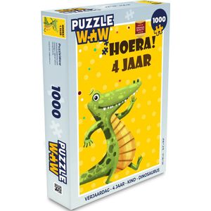 Puzzel Verjaardag - 4 Jaar - Kind - Dinosaurus - Legpuzzel - Puzzel 1000 stukjes volwassenen