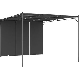 The Living Store Prieel - Tuinluifel - 4 x 3 x 2.25 m - Antraciet - Gepoedercoat staal