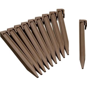 30x stuks Grondpennen van kunststof voor grasranden / borderranden taupe bruin 26,7 cm