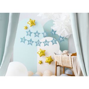 Partydeco - Babyshower banner sterren blauw (2,9 mtr)