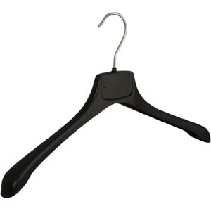 De Kledinghanger Gigant - 30 x Mantelhanger / kostuumhanger kunststof zwart met schouderverbreding, 40 cm