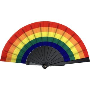 Festival waaier regenboog vlag - handwaaier - spaanse waaier - festival - Pride waaier