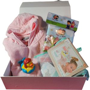 Cadeau pakket - badder cadeau - poncho - badboekje fien en teun - badspeelgoed - bad eend zeemeermin