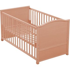Combi kinderbed 70x140 cm natuurlijk hout in hoogte verstelbaar - Roba babybed met glijstaven - Co Sleeper