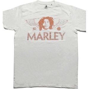 Bob Marley - Wings Heren T-shirt - S - Wit