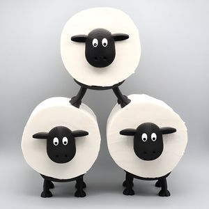 Toiletpapierhouder voor 38 en 42 mm rollen, schaap, toiletrolhouder (set van 3)