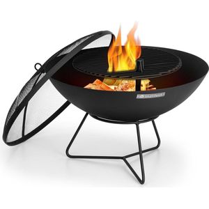 Orbit 3-in-1 vuurschaal staal Ø 60cm | 40cm grill | tafel | zwart