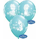 Blauwe Disney Frozen ballonnen setje van 6x stuks - Feestartikelen en kinder verjaardag versiering