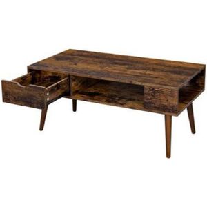 Segenn's Leon Salontafel - Tafel - Met Opbergruimte - Industriele design - Retro look - Hout - 100 x 50 x 45 cm