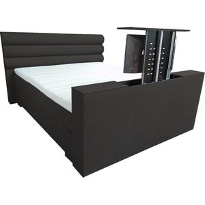 Slaaploods.nl Romance Plus - Complete Boxspring met TV Lift - t/m 43 inch - 140x210 cm - Zwart