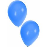 Bellatio Decorations ballonnen - 20 stuks - blauw - 27 cm - helium of lucht - verjaardag / versiering