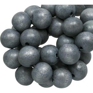 Houten Kralen Vintage Look (8 mm) Grey Blue (104 stuks)