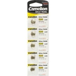 Camelion SR43, SR43SW, 386, 386/301, 186, AG12 LR43 Zilveroxide knoopcellen batterijen - 5 stuks