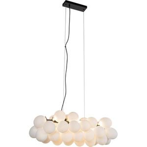 QAZQA uvas - Design Hanglamp eettafel - 8 lichts - L 80 cm - Wit - Woonkamer | Slaapkamer