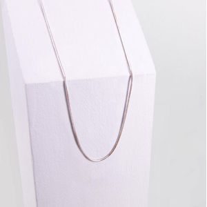 Ponytail & Co® Ketting met slang schakel - Dames - Staal roségoudverguld - 42 cm