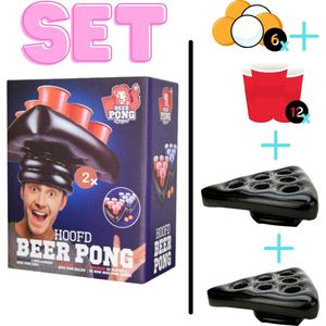 Beerpong hoed set - Inclusief Pingpong ballen x 6 - American Cups x 12 - Herbruikbare bekers - Bierpong - Pingpong ballen - Bierpong hoed - Actiespel - Drankspel - Drinkbekers - Drinkspel - Beerponghoed - Bierponghoed