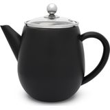 Bredemeijer - Theepot Duet Eva 1,1L mat zwart met filter - - Dubbelwandig