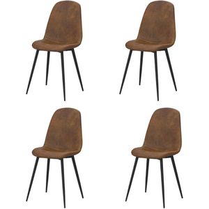 Eetkamerstoelen Set van 4 - Eetkamerset - Extra Comfortabel - Bruin