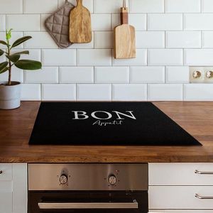 Inductiebeschermer Bon appetit | 70 x 52 cm | Keukendecoratie | Bescherm mat | Inductie afdekplaat