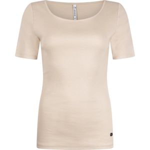 Zoso T-shirt Coated Rib Tshirt 241 Wendy 0007 Sand Dames Maat - XL