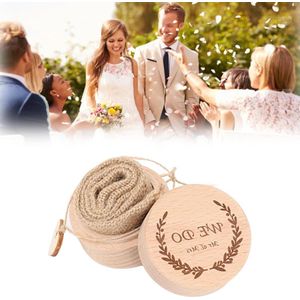 Houten ringbox bruiloft - vintage ringhouder - ringdrager voor aanzoek - jubileum geschenk