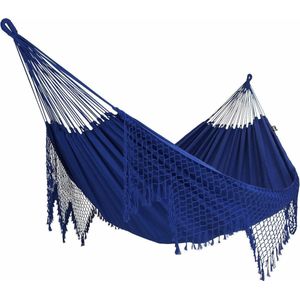 Hangmat Tweepersoons 'Sublime' Blue (Blauw) | Bijpasende opbergtas | 180 KG | Handgemaakt in Brazilië | 1% For The Planet | Tropilex