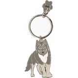 Metalen wolf sleutelhanger 5 cm - Dieren cadeau artikelen