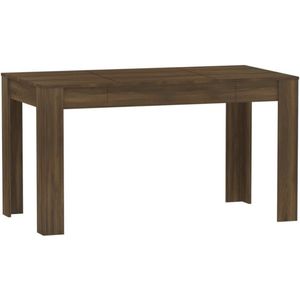 Eettafel 140x74,5x76 cm bewerkt hout bruin eikenkleur, eetkamertafel, tafel, dinertafel, keukentafel, woonkamertafel, restauranttafel