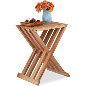 bijzettafel inklapbaar - walnotenhout - 44,5 x 34 x 28 cm - klaptafel - balkontafel