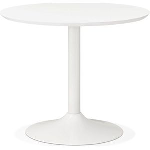 Alterego Kleine ronde bureautafel / eettafel 'BARABAR' wit - Ø 90 cm