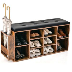 SureDeal® - Schoenenkast - Schoenenrek - Bankje - Garderobe - Paraplustandaard - 110x30x52 cm - Gang - Slaapkamer - Halmeubel