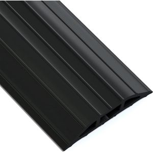 Vloerkabelafdekking - 2 meter - Vloerkabelbescherming - 3 kabelkanalen - PVC-kabelbescherming - Thuis kantoor - Werkplaats - Magazijn - Concerten - Garage - Zwart Ramp Cover