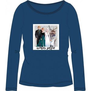 Frozen longsleeve - blauw - shirt met Anna en Elsa - maat 104