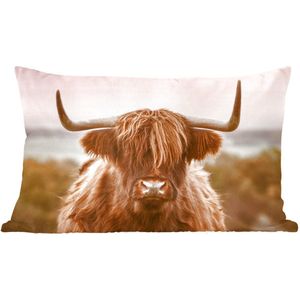 Sierkussen - Koe Schotse Hooglander Dier - Multicolor - 30 Cm X 50 Cm