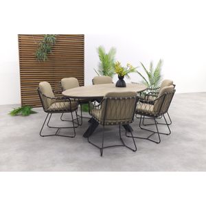 Taste Prego - antraciet / GI Edison 220 x 115 cm. tafel - ovale tuinset