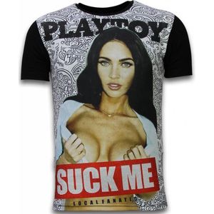 Playtoy Megan - Digital Rhinestone T-shirt - Zwart