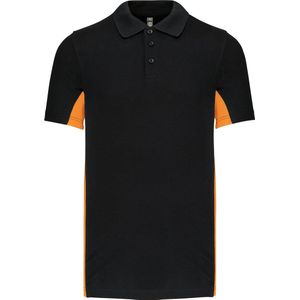 Kariban Tweekleurige piquépolo korte mouwen heren K232 - Black / Orange - 3XL