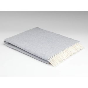 McNutt – Supersoft Merino Lamswollen Plaid – Visgraat Lichtgrijs