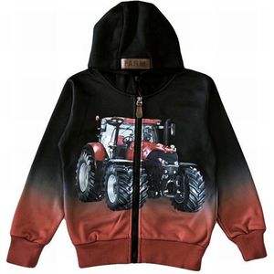 Kinder vest rode tractor trekker kleur zwart maat 122/128