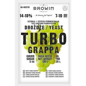 Browin turbo destilleer gist druiven tot 18% alcohol - Turbo Grappa distilleerdersgist 7-10 dagen